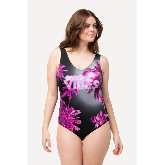 Maillot de bain imprimé Summer Vibes noir <span itemprop=