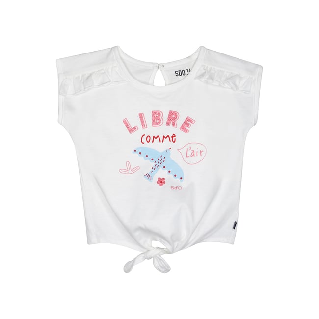 Tee shirt georgina sans manches enfant blanc <span itemprop=