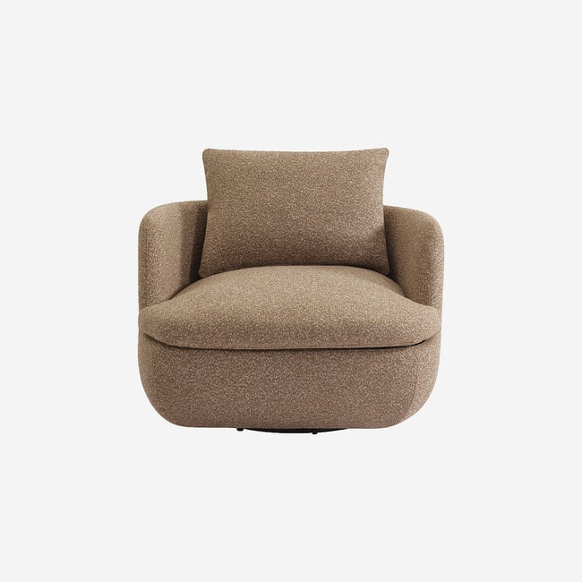 Fauteuil pivotant en tissu bouclette MONZA - HABITAT