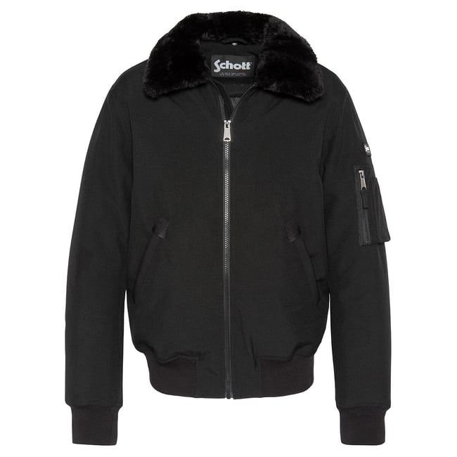 Cazadora corta con cuello camisero, para entretiempo negro <span itemprop=