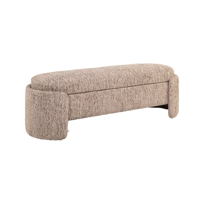 Banc coffre texturé entrée ou chambre Couleur mocca linéaire <span itemprop=