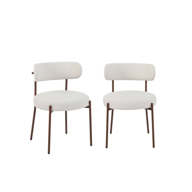 Chaises tissu pieds métal (lot de 2)  NOA - BAÏTA