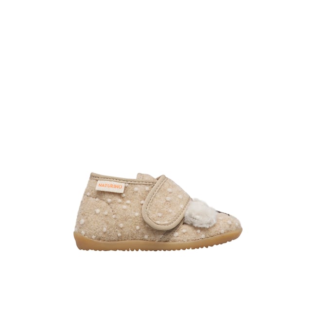 Pantoufles en tissu BIDAIM beige-blanc crème <span itemprop=