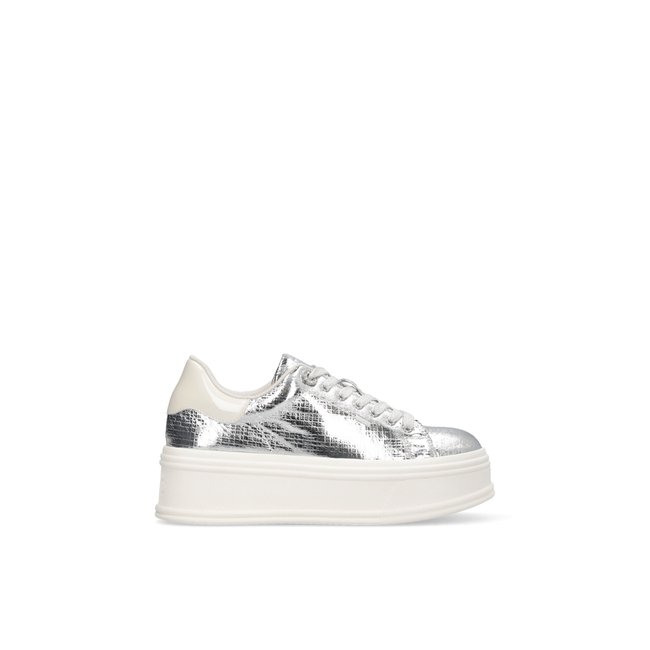 Sneakers effet craquelé argent <span itemprop=