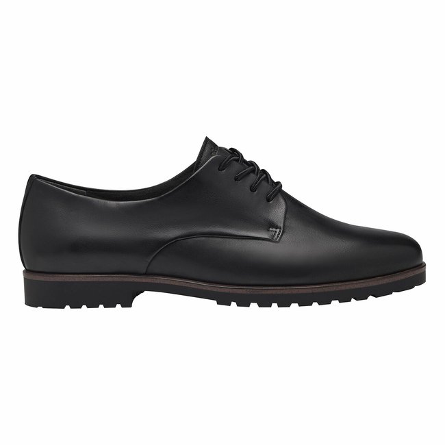 Leather Brogues, black, TAMARIS