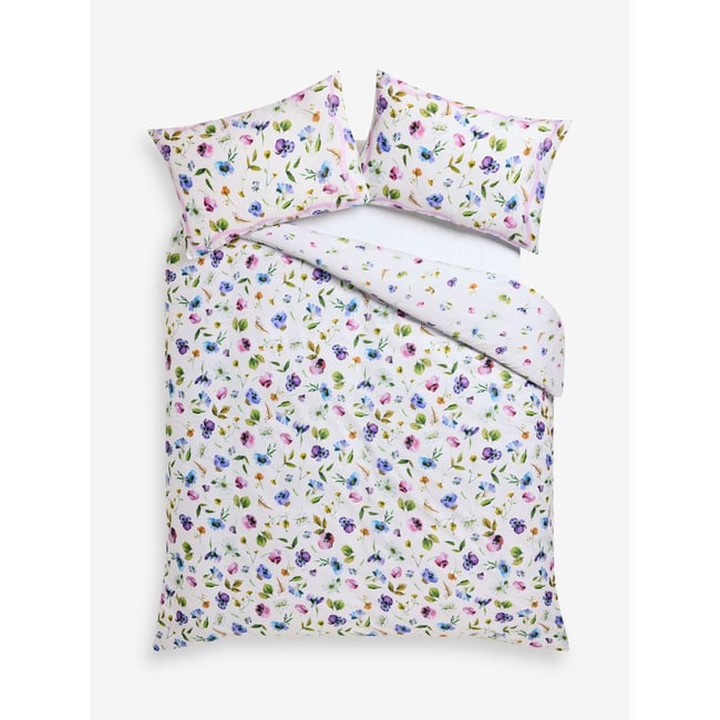 Parure de lit réversible coton à fleurs multi-couleurs <span itemprop=