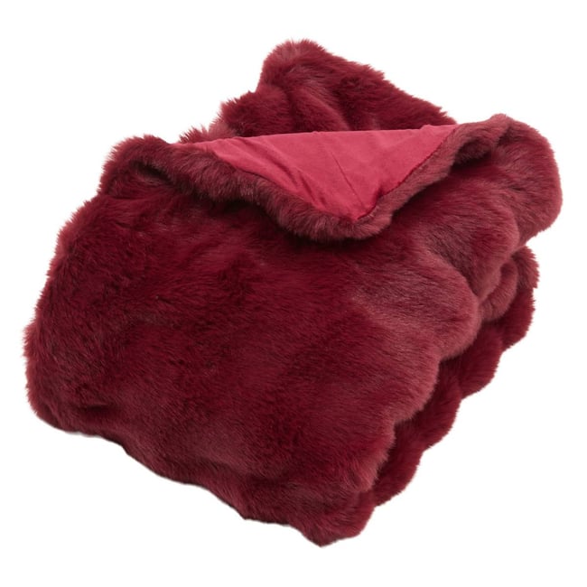 Plaid ZEPHY rouge grenat <span itemprop=