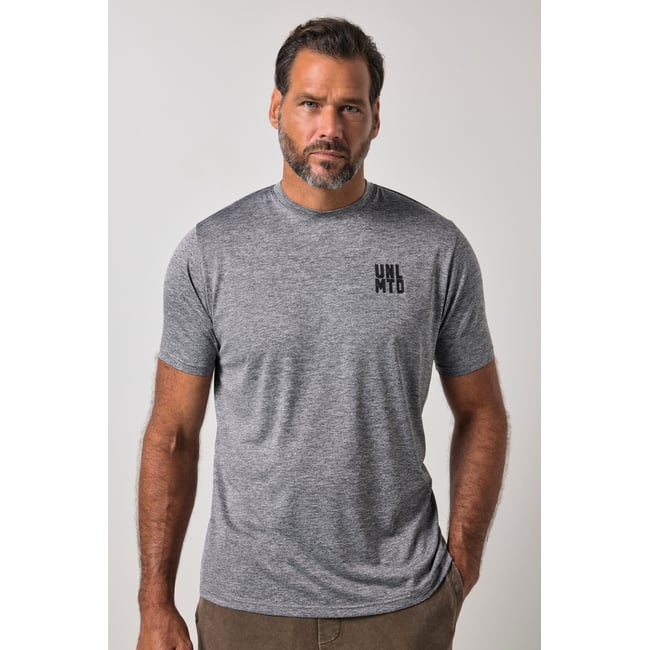T-shirt imprimé poitrine, séchage rapide gris chiné <span itemprop=