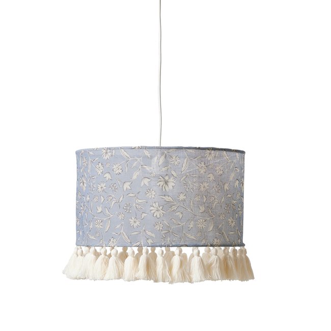Abat-jour pour suspension INDIA Couleur bleu imprimé <span itemprop=