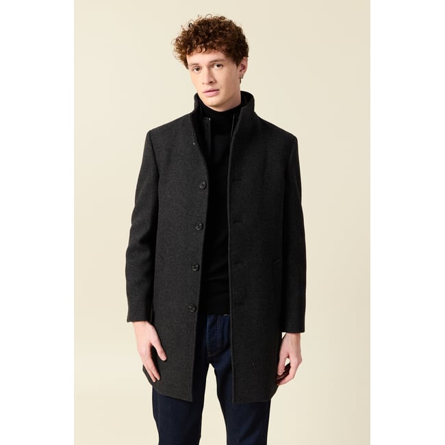 Manteau droit long col montant - BONOBO