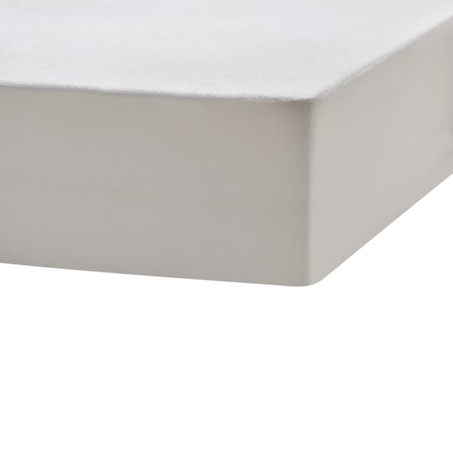 Protège-matelas bouclette biologique imperméable - BERENICE Couleur blanc <span itemprop=