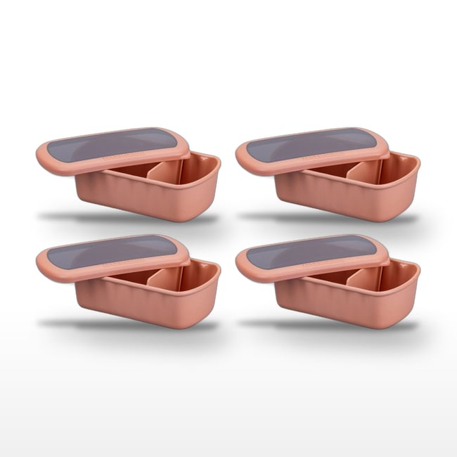 Lot de 4 lunch box compartimentées 1L avec 4 ustensiles STORAGE - FACKELMANN
