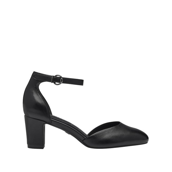 Zapatos de tacón con correa en el tobillo negro <span itemprop=