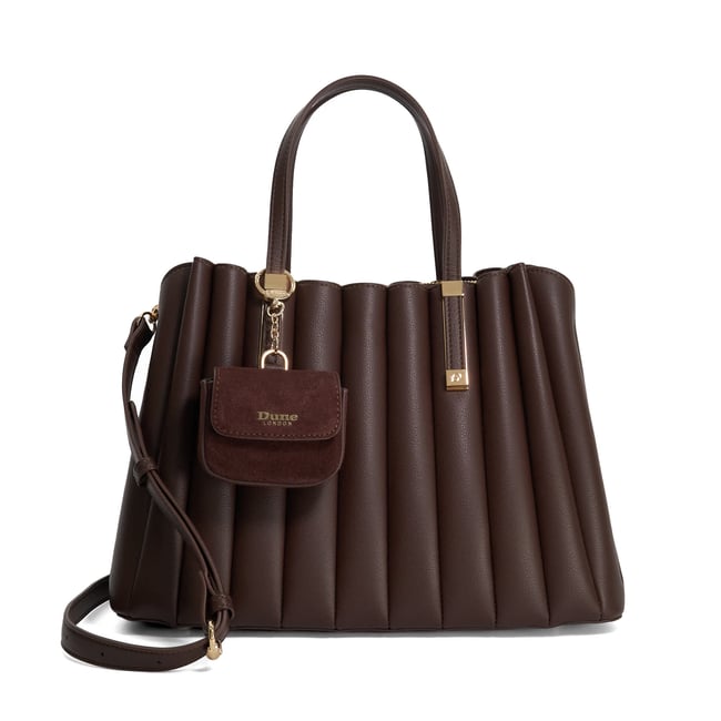Sac fourre-tout matelassé à armature métallique - DEQUILT brown-synthetic <span itemprop=