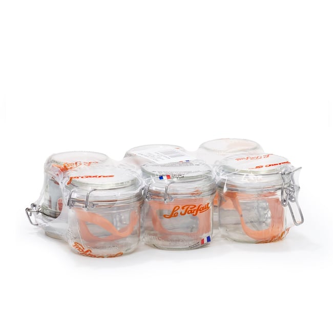 Lot de 6 terrines en verre 200g, LE PARFAIT transparent <span itemprop=