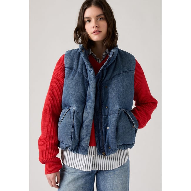 Gilet Doudoune Sans Manches Femme - Matelassé Léger, Col Montant, Fermeture éclair, Coupe-vent Et Déperlant - 11