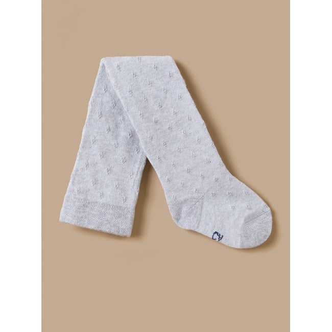 Collants pointelle gris chine <span itemprop=