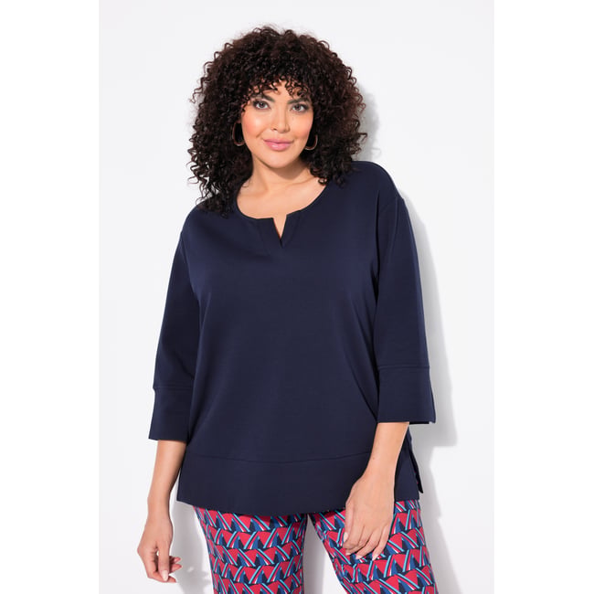 Sweat-shirt point de Rome marine <span itemprop=