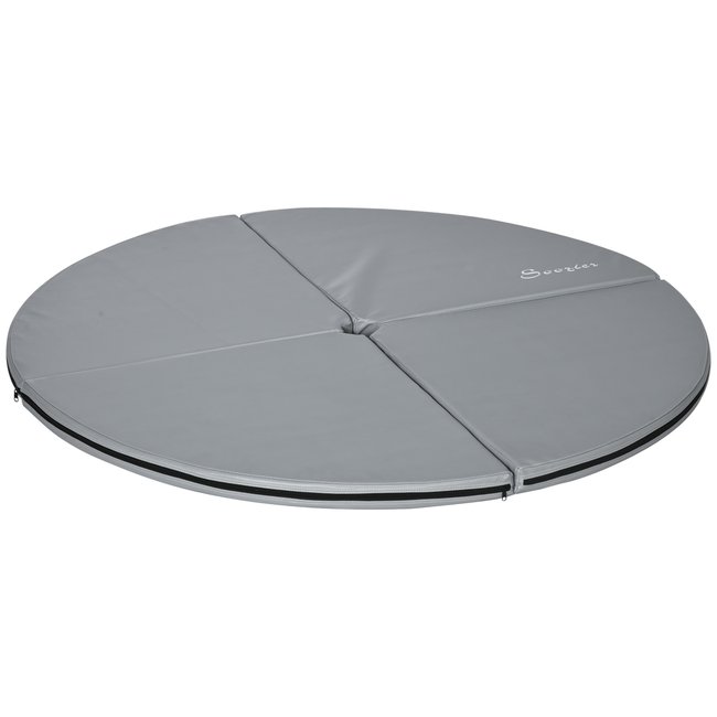 Tapis de pole dance pliable Ø 150 cm épaisseur 5 cm PVC gris - HOMCOM