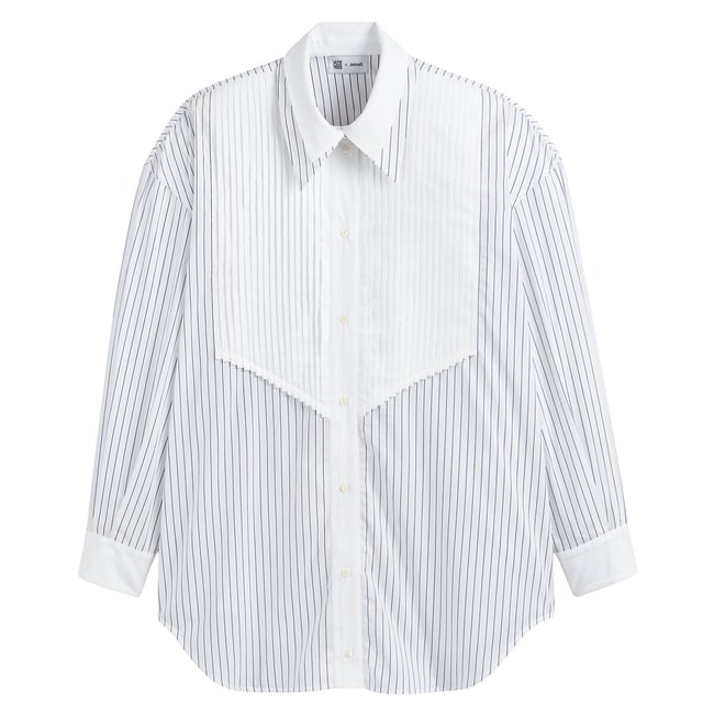 Chemise rayée ample, fabriquée en Europe rayé bleu/blanc <span itemprop=