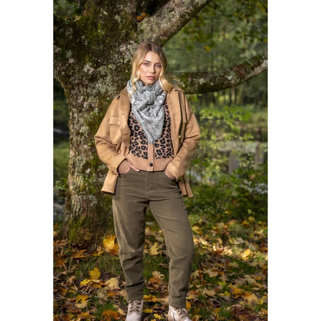Cardigan léopard ajustée marron <span itemprop=