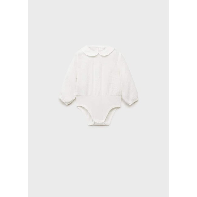 Body blouse coton blanc cassé <span itemprop=
