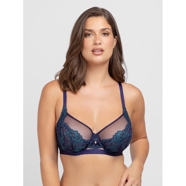 Reggiseno contenitivo JEMMA TWO TONE LACE marine/verde DORINA