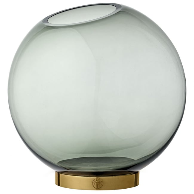 Vase Globe Verre et Laiton Large Diam 21 cm - AYTM