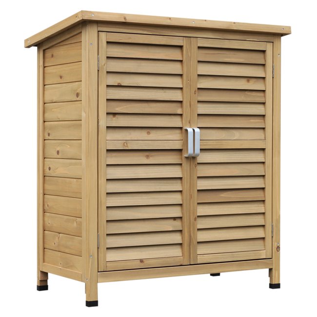 Armoire de jardin sur pied portes persiennes bois sapin autoclave vert vert <span itemprop=