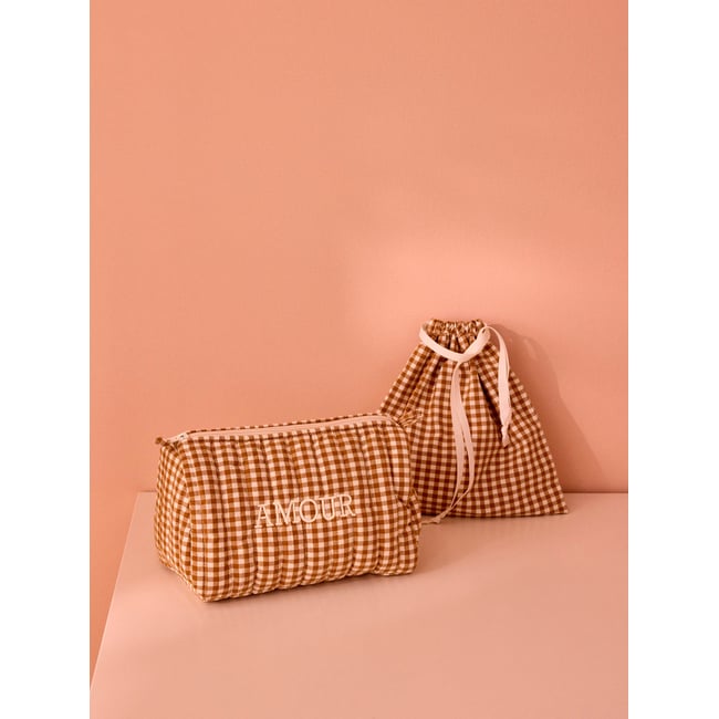 Trousse de toilette en coton vichy - CYRILLUS