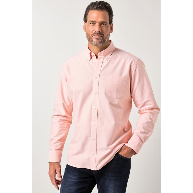 Chemise Oxford, manches longues abricot foncé <span itemprop=