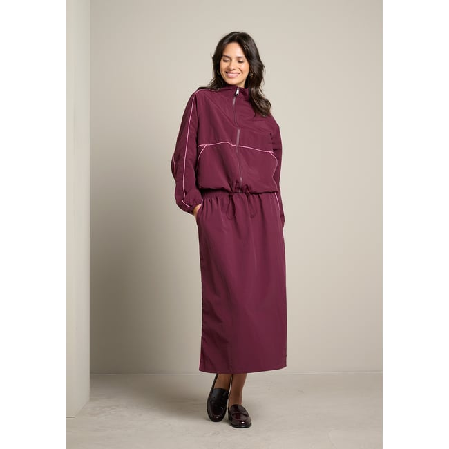 Jupe midi parachute bordeau wine <span itemprop=