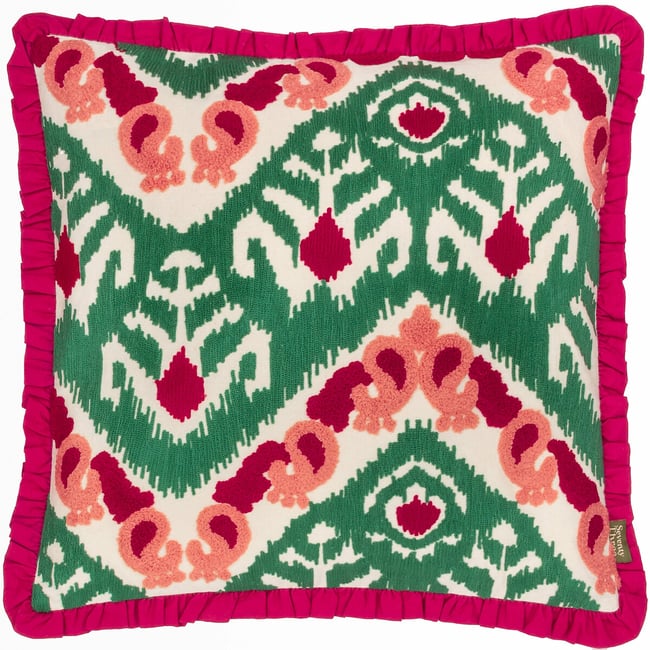 Henderson Embroidered Cotton Filled Cushion - PAOLETTI
