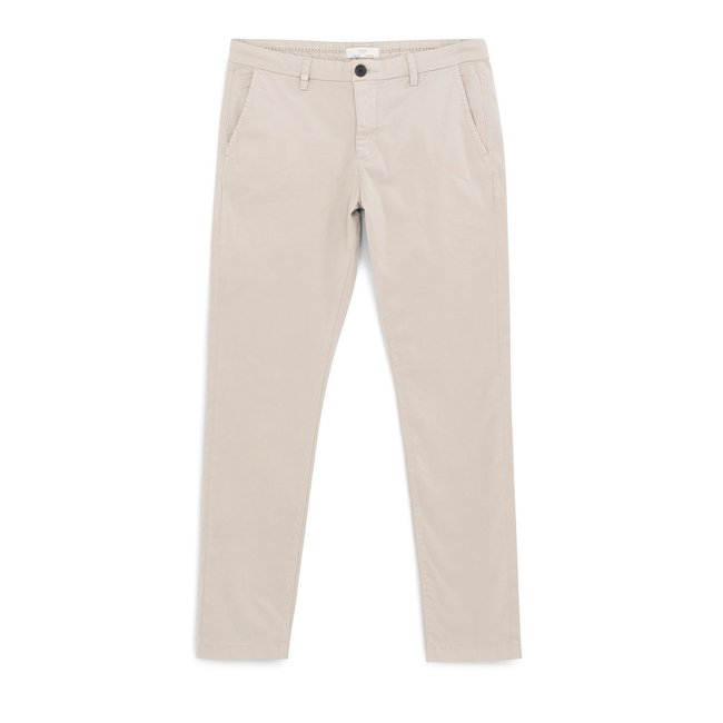Pantalon chino SLIM beige écru <span itemprop=