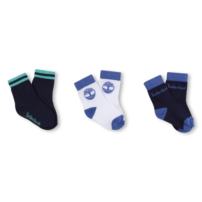 Chaussettes jacquard lot de 3 indigo blue <span itemprop=
