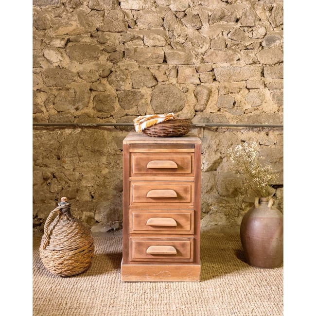 Petite commode en bois Garance N°762 - Bon état Couleur bois foncé <span itemprop=