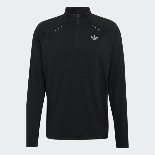 Maillot ZIP 1/4 TRÈFLE TECH ESSENTIALS black <span itemprop=