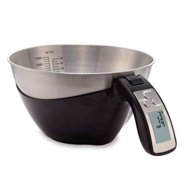 Balance de cuisine avec bol inox détachable noir,inox <span itemprop=