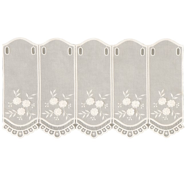 Brise bise fleurs brodées ivoire <span itemprop=