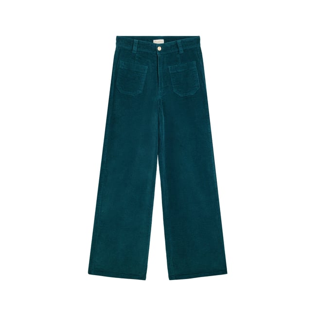 PANTALON JANE VELOURS CORDVERDO vert d'eau <span itemprop=