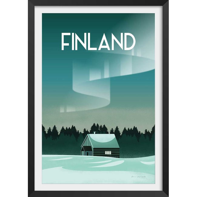 Affiche voyage Laponie Finlandaise - HEXOA
