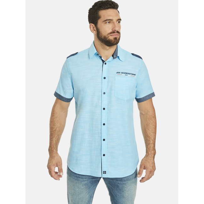 Chemise à manches courtes MELFRED turquoise <span itemprop=