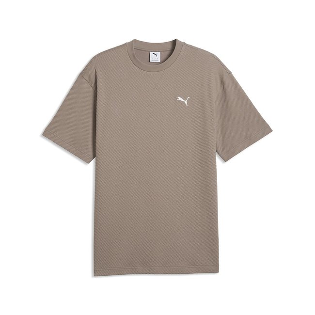 T-shirt manches courtes, coupe relaxed, Essentiel taupe grisé <span itemprop=