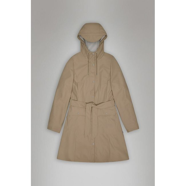 Giacca impermeabile con cintura CURVE nero RAINS