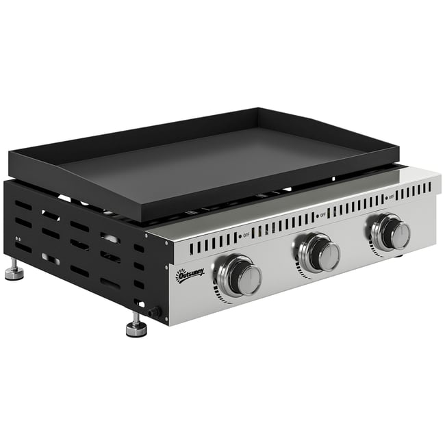 Barbecue à gaz Acier inoxydable Noir noir, inox <span itemprop=