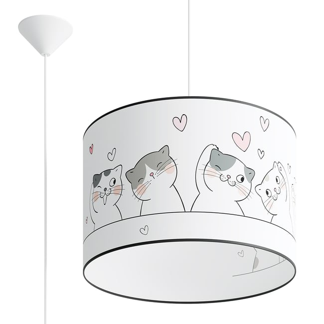 Suspension PVC Multicolore E27 1 Chat 3d 40 Couleur multicolore <span itemprop=