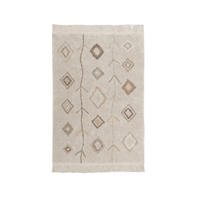 Tapis Rectangulaire en coton Terre KAAROL Couleur beige <span itemprop=