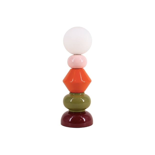 Lampe à poser en céramique et verre 41cm Couleur bordeaux <span itemprop=