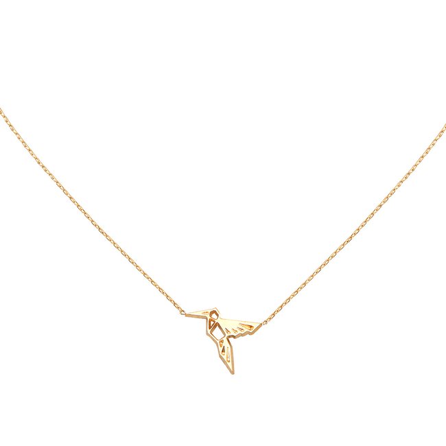 Collier doré - mini colibri doré <span itemprop=