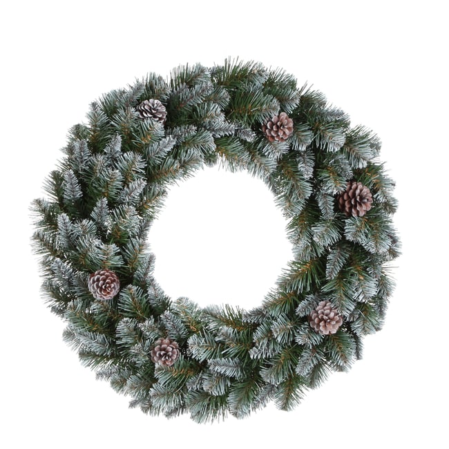 Couronne de Noël enneigée EMPRESS Couleur vert <span itemprop=